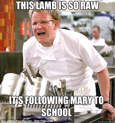 Godon Ramsay Raw Lamb